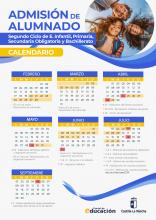 Admisión de Alumnado 2025-2026. Calendario